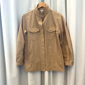 Chicos Utility jacket sand color Size 2 Snap Closure